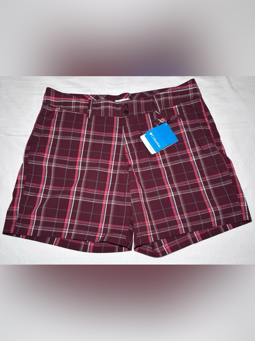 Women’s Columbia 6” Inseam Plaid Shorts Size 14 ~ Brand New with Tag